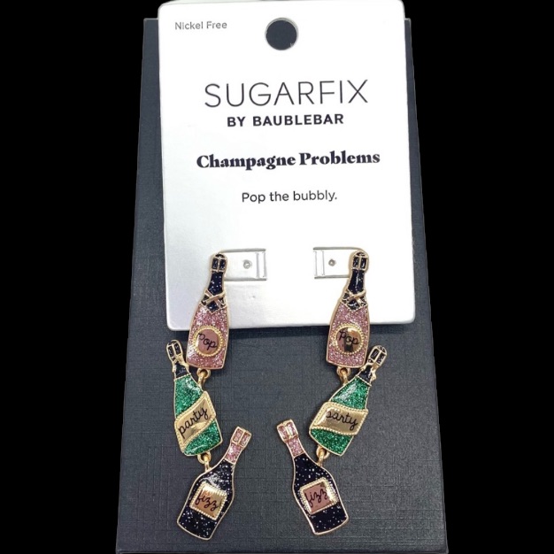 Sugarfix By Baublebar 'Champagne Problems' Statement Earrings - Pink/Green/Black